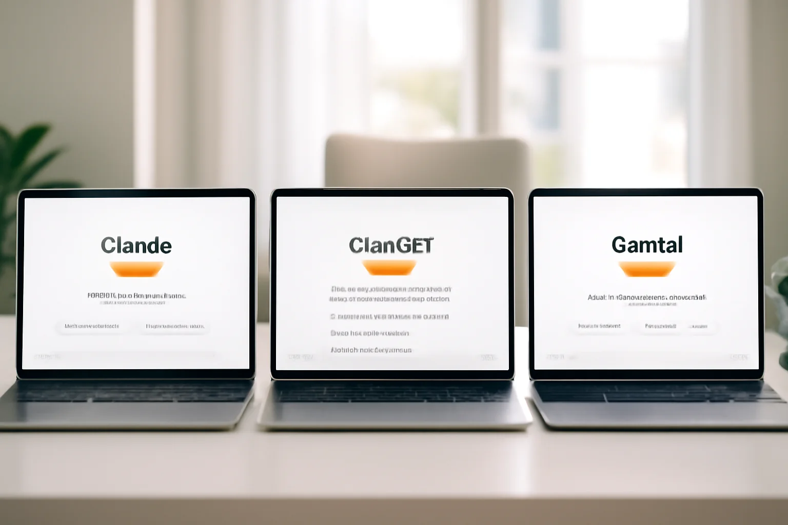 Trois ecrans avec Claude ChatGPT Gemini agents IA gratuits